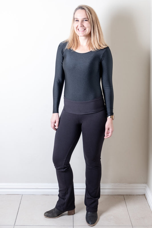 Jazz pants - Black cotton lycra